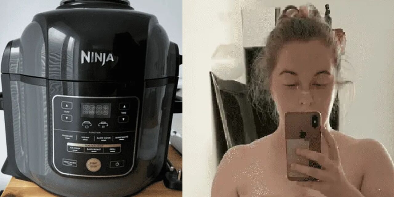 Mujer intenta vender una freidora de aire y publica por error foto de ella sin ropa