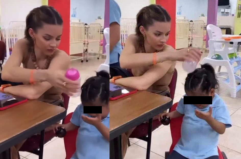 La verdad tras la imagen de Mariana Rodríguez echándole agua a una niña en la cabeza