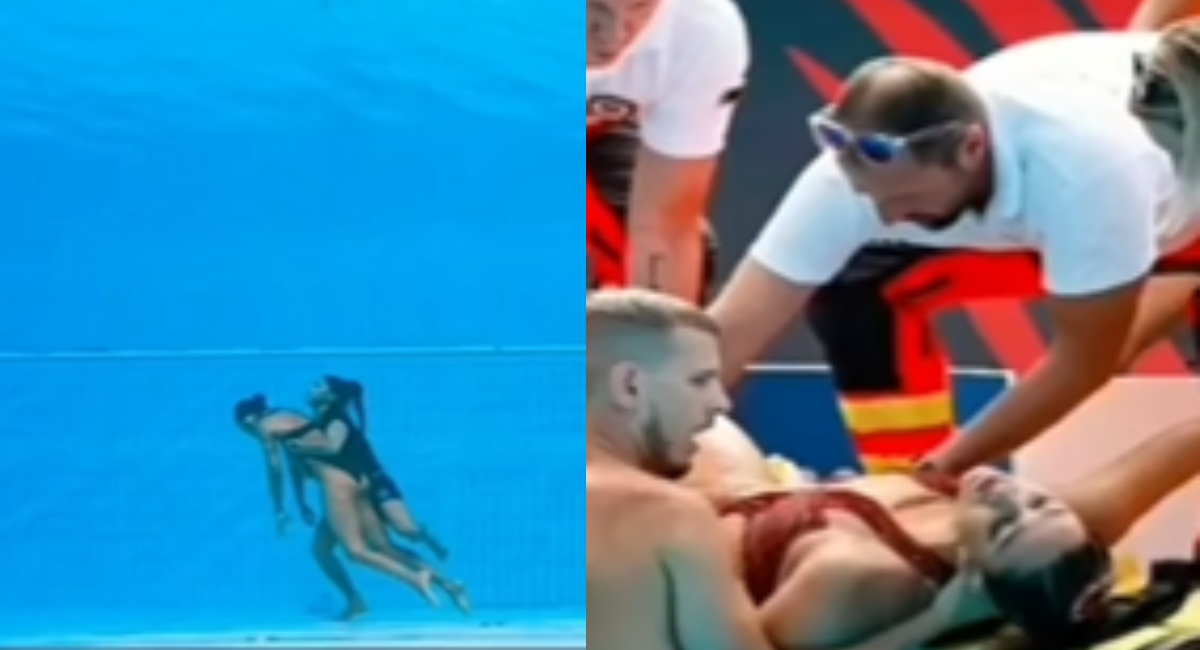 Nadadora se desmaya en plena competencia en Budapest; su entrenadora la rescata