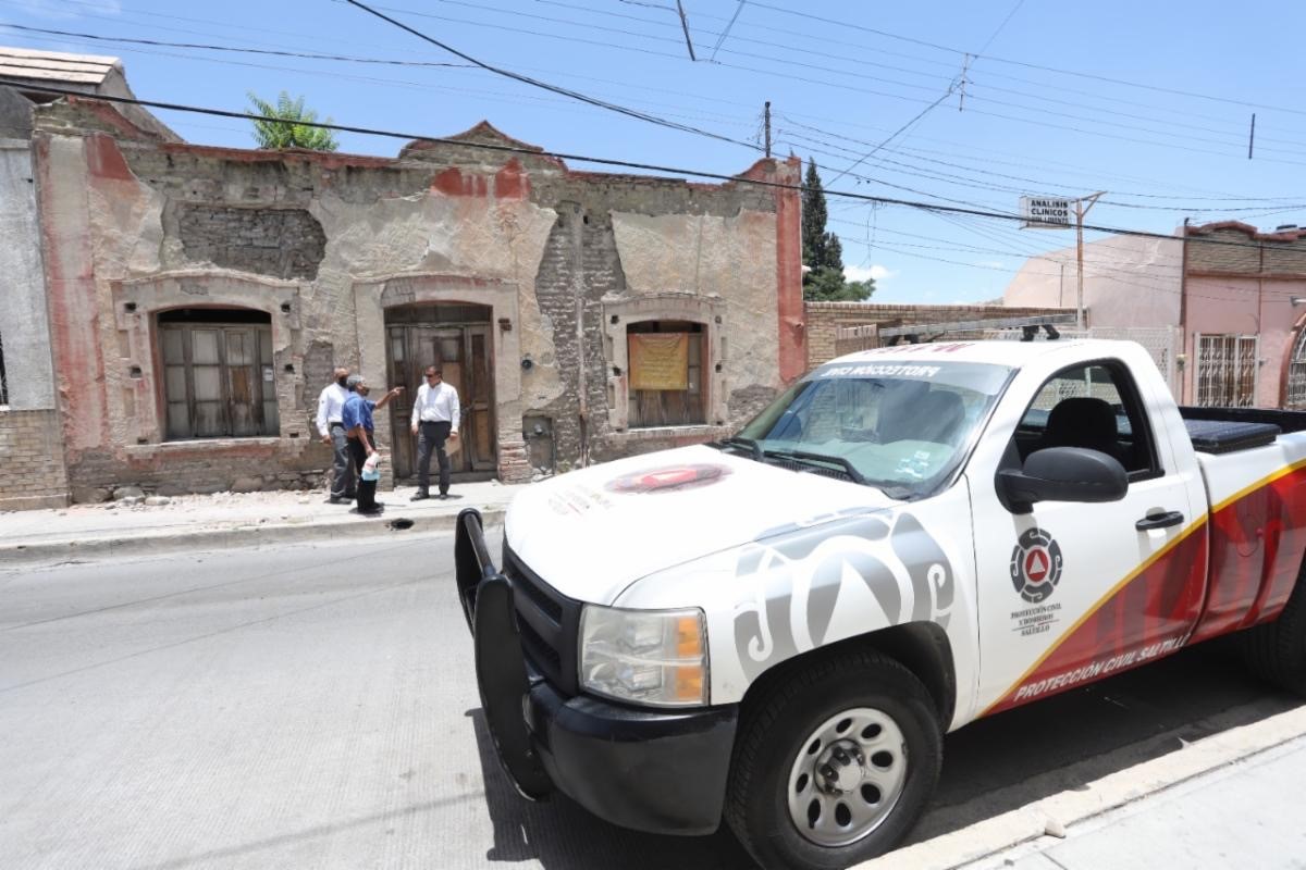 Detecta PC casas con riesgo de derrumbe en Centro Histórico de Saltillo