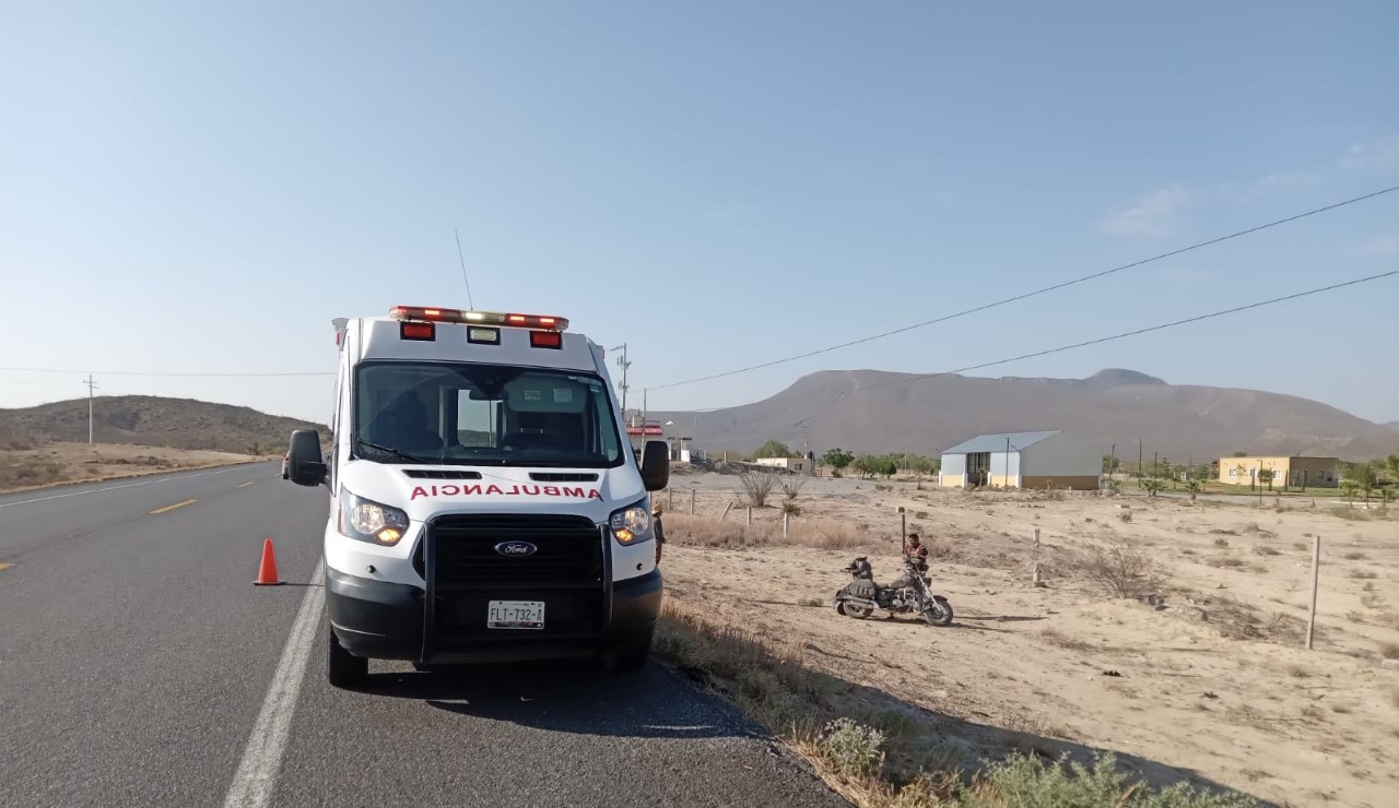 Se accidenta motociclista al dormitar en Ramos Arizpe