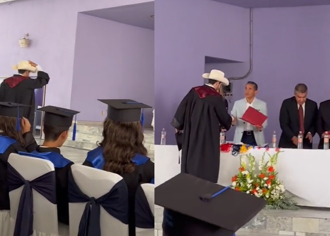 Joven asiste a su graduación con sombrero al sentirse 'orgulloso' de sus raíces
