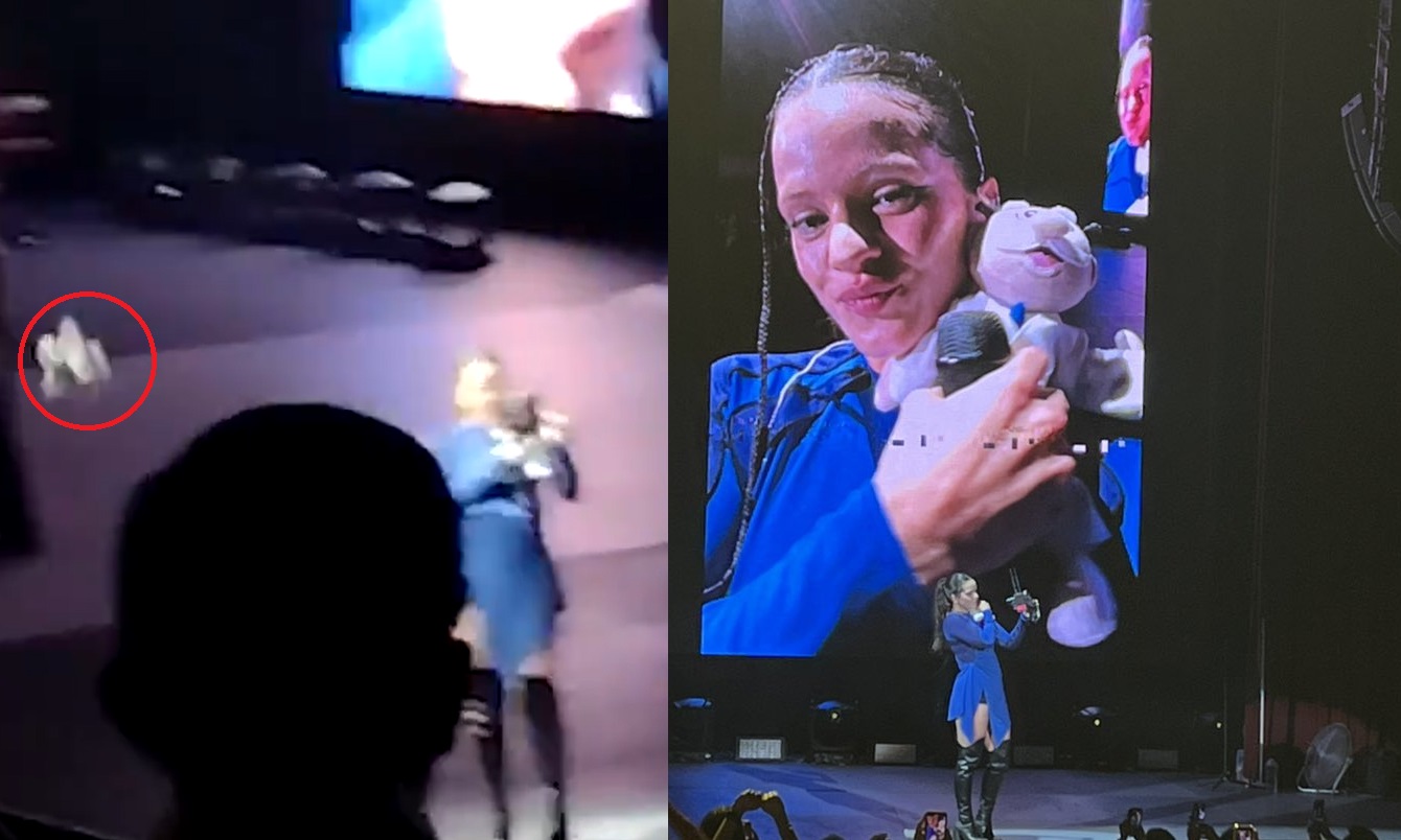 Rosalía presume con orgullo los muñecos Dr. Simi que le aventaron en concierto
