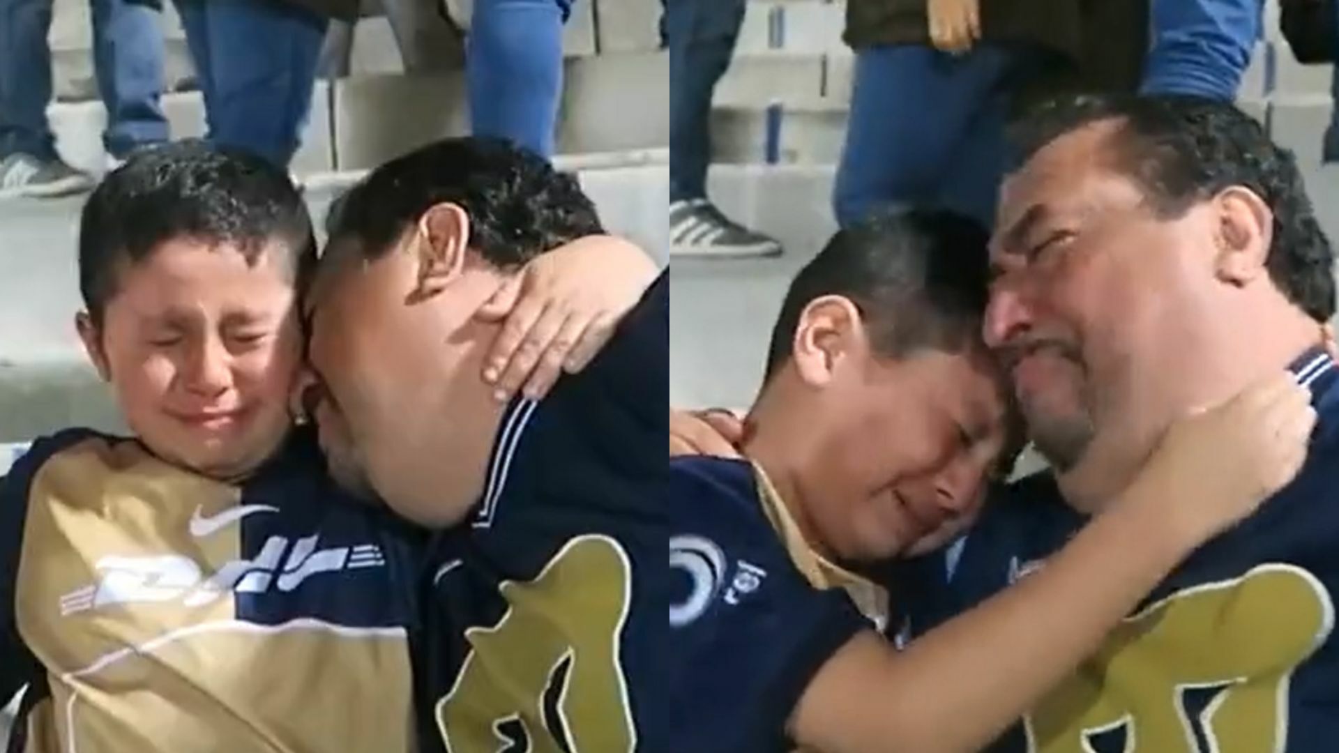 VIRAL: Abuelo y nieto rompen en llanto por goleada del América a Pumas