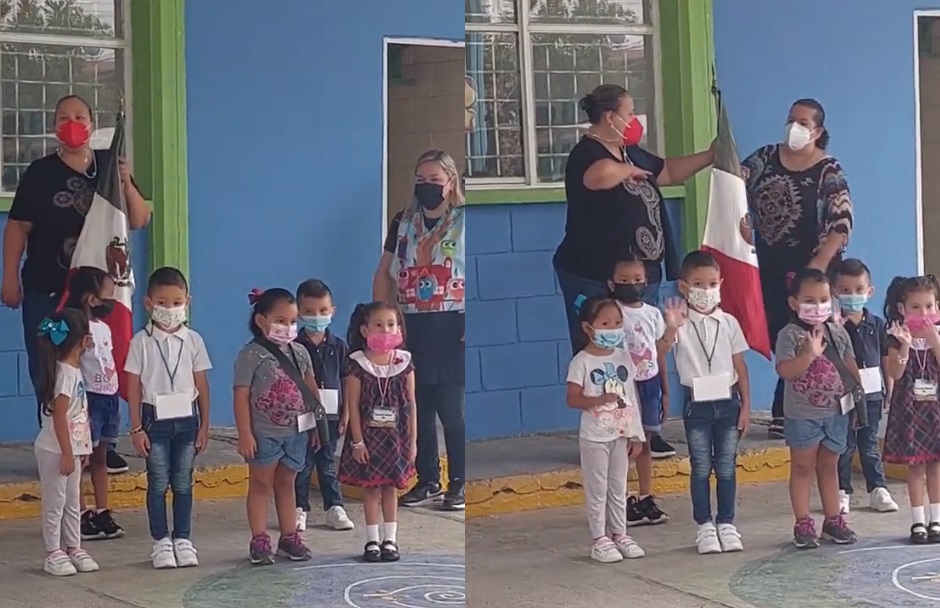 VIRAL: Niños confunden saludo durante Honores a la Bandera
