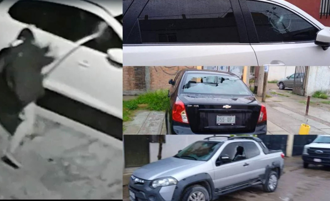 VIDEO: Armada con un palo, mujer vandaliza 25 autos en San Luis Potosí