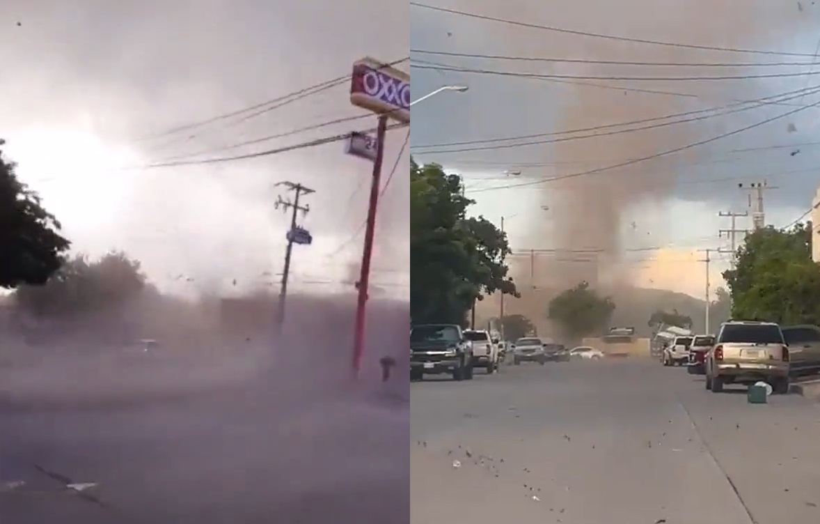 VIDEOS: Tornado sorprende a habitantes de Guamúchil en Sinaloa