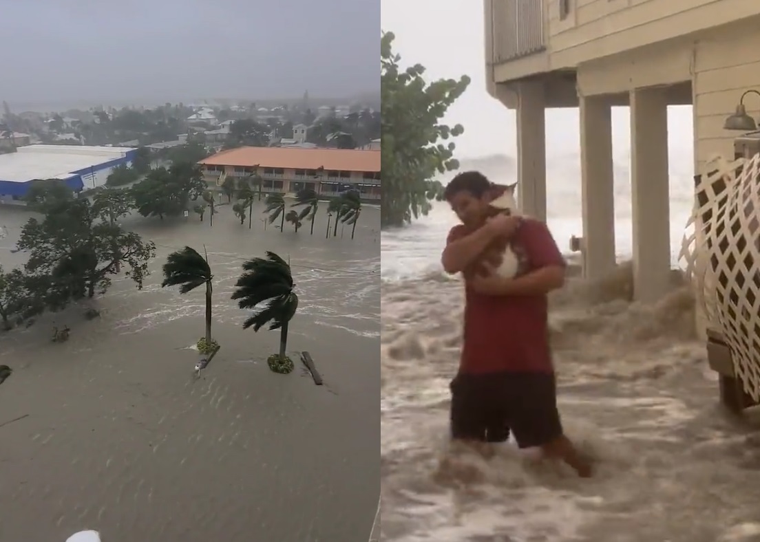 Comparten videos del huracán Ian tocando tierra en Florida