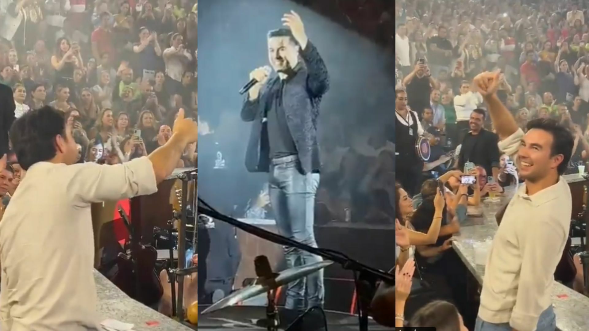 'Checo' Pérez acude a un concierto de Carlos Rivera en Jalisco y lo ovacionan