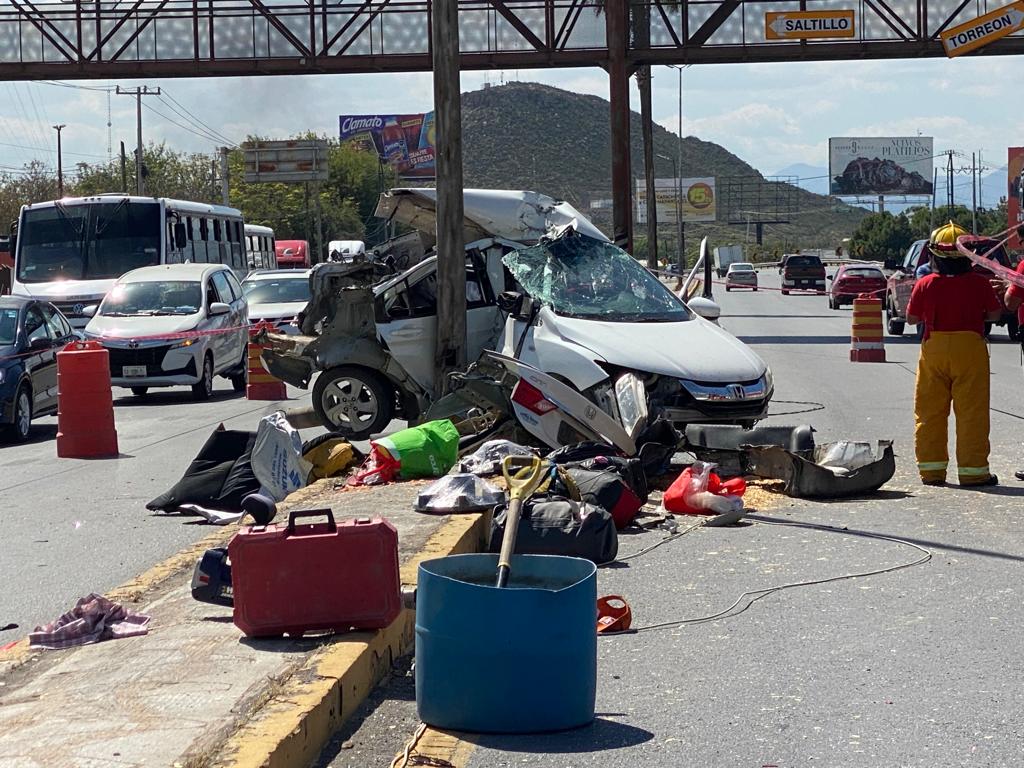 Dos muertos tras accidente en la carretera Saltillo-Monterrey