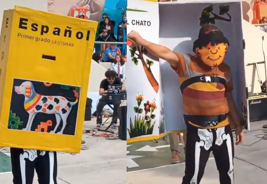 Disfraz del libro de texto de Español Lecturas y 'Paco el Chato' conquista redes sociales