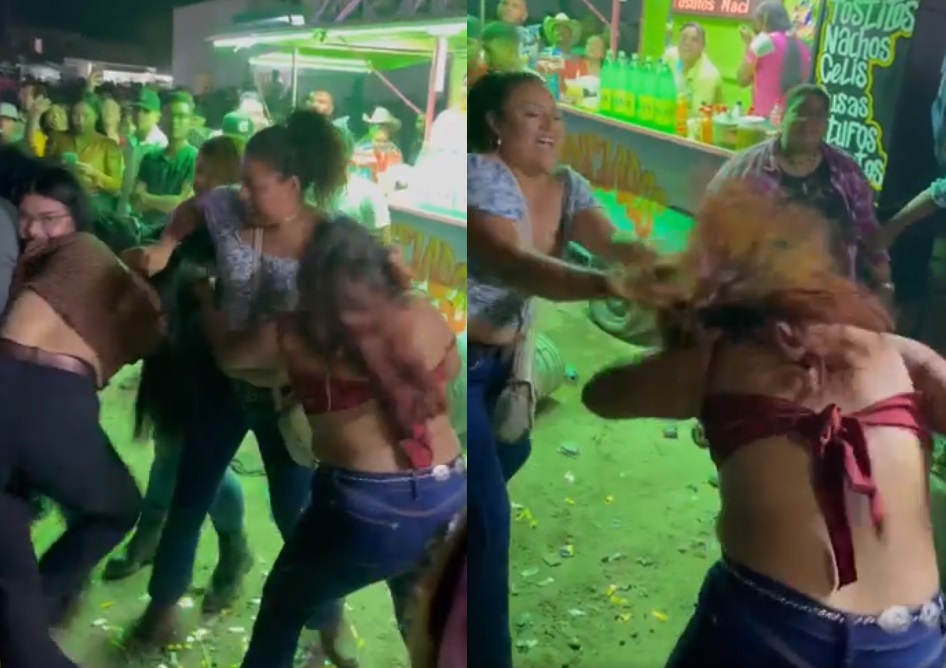 VIRAL: A jalones de cabello, mujeres protagonizan pelea en fiesta de La Partida en Torreón