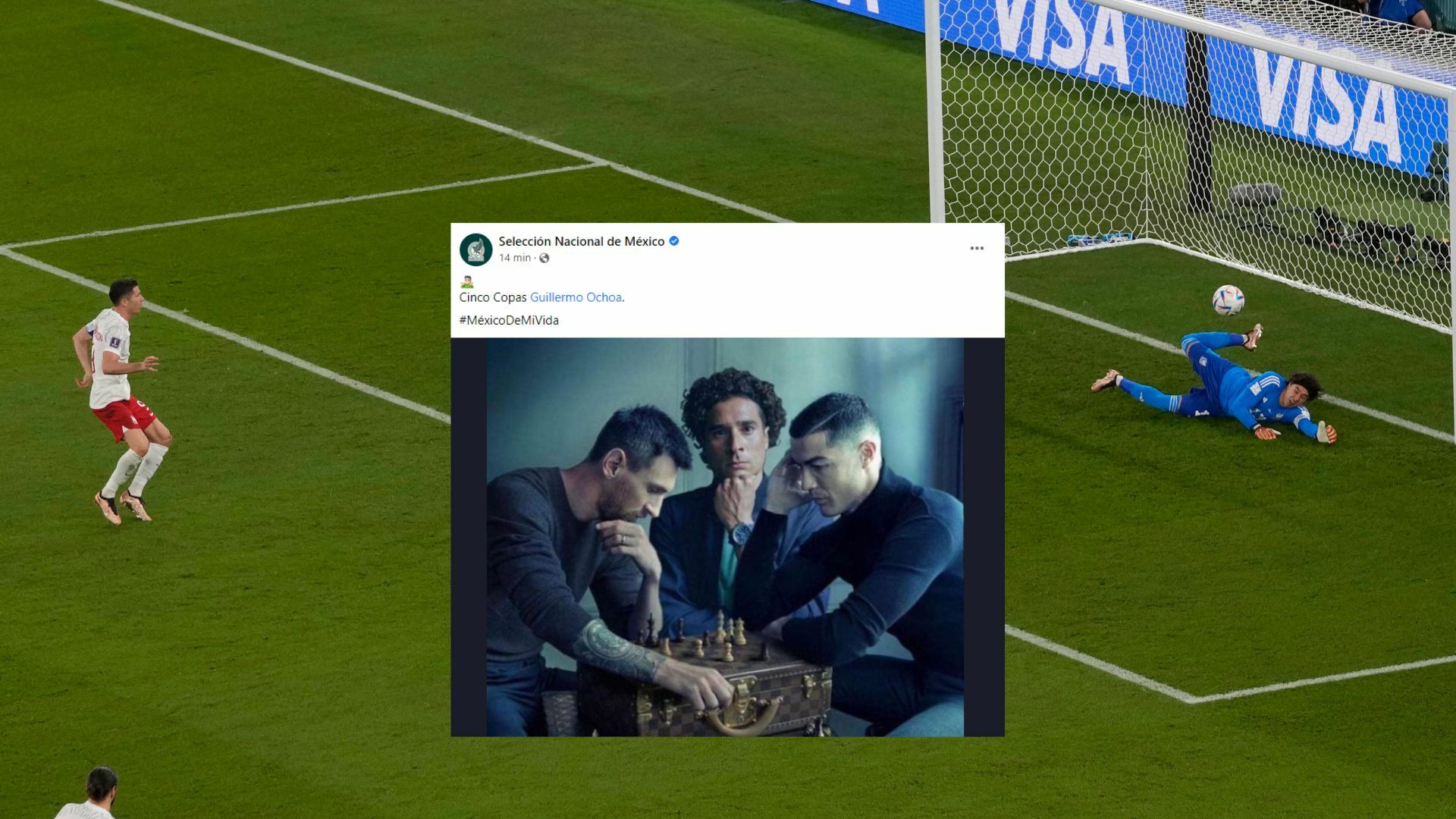 El Tricolor sienta a Guillermo Ochoa junto a Cristiano y Messi en foto de leyendas
