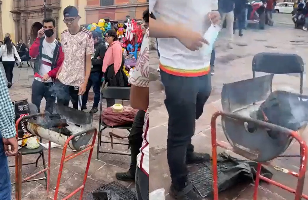 Arman carnita asada en plaza de San Luis para disfrutar del partido México contra Polonia