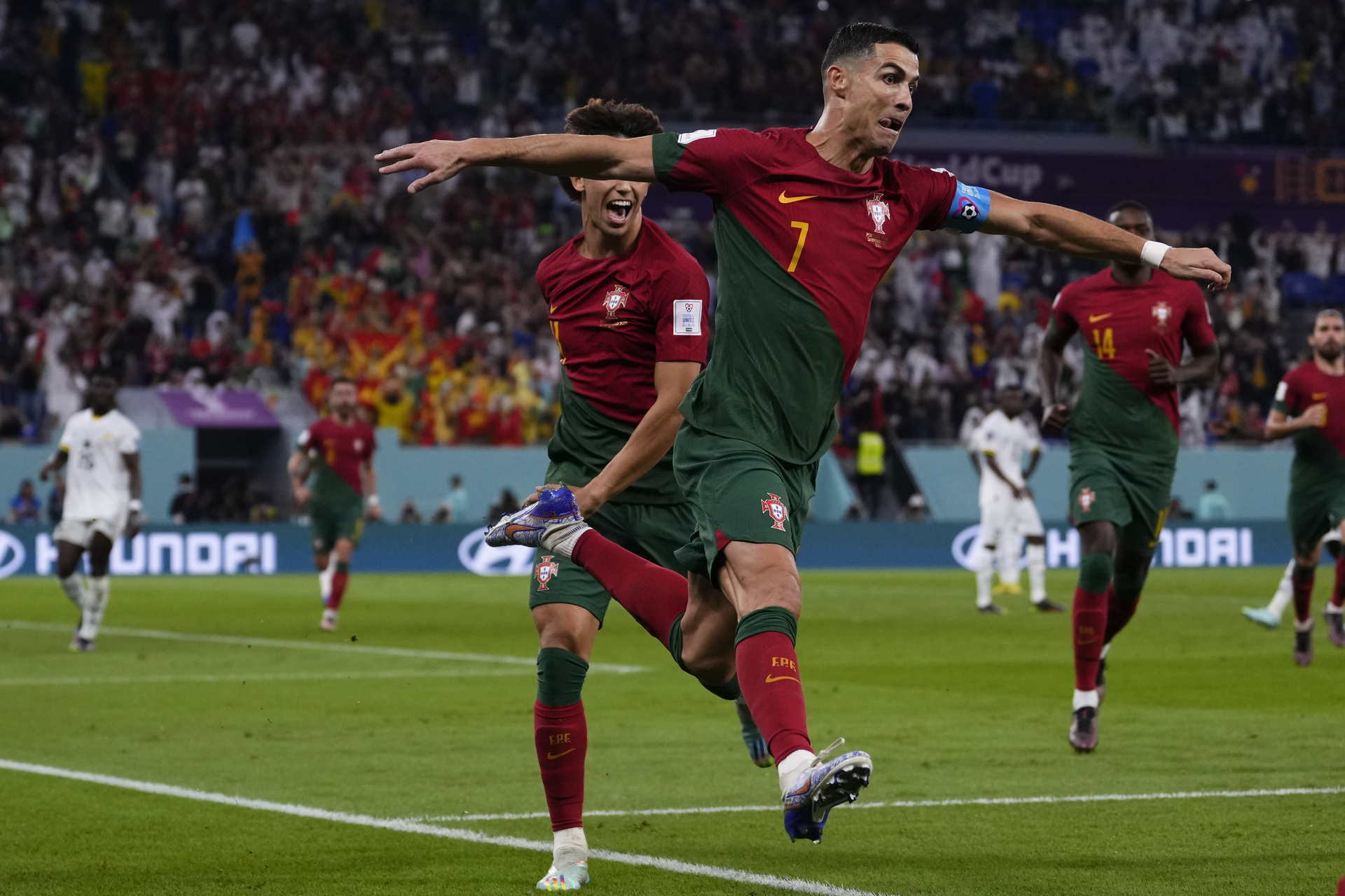 Portugal vence a Ghana con goles de Cristiano, Joao Félix y Rafael Leao