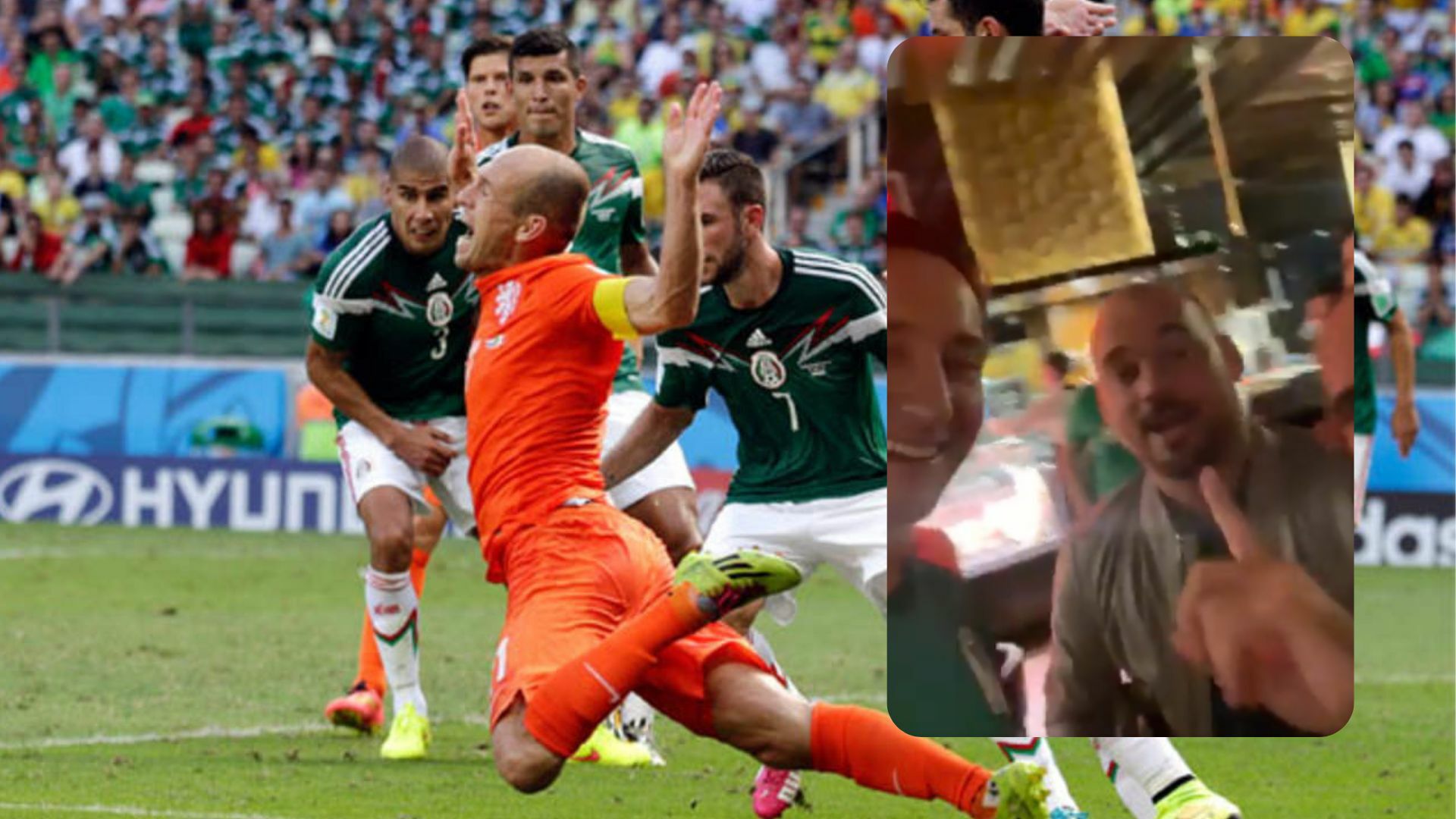 Wesley Sneijder le admite a los mexicanos que lo de Arjen Robben 'no era penal'