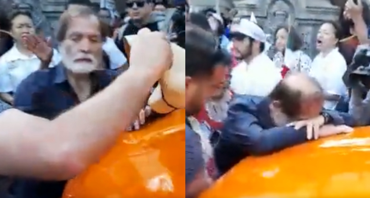 Epigmenio Ibarra sufre descompensación durante la marcha de Andrés Manuel López Obrador
