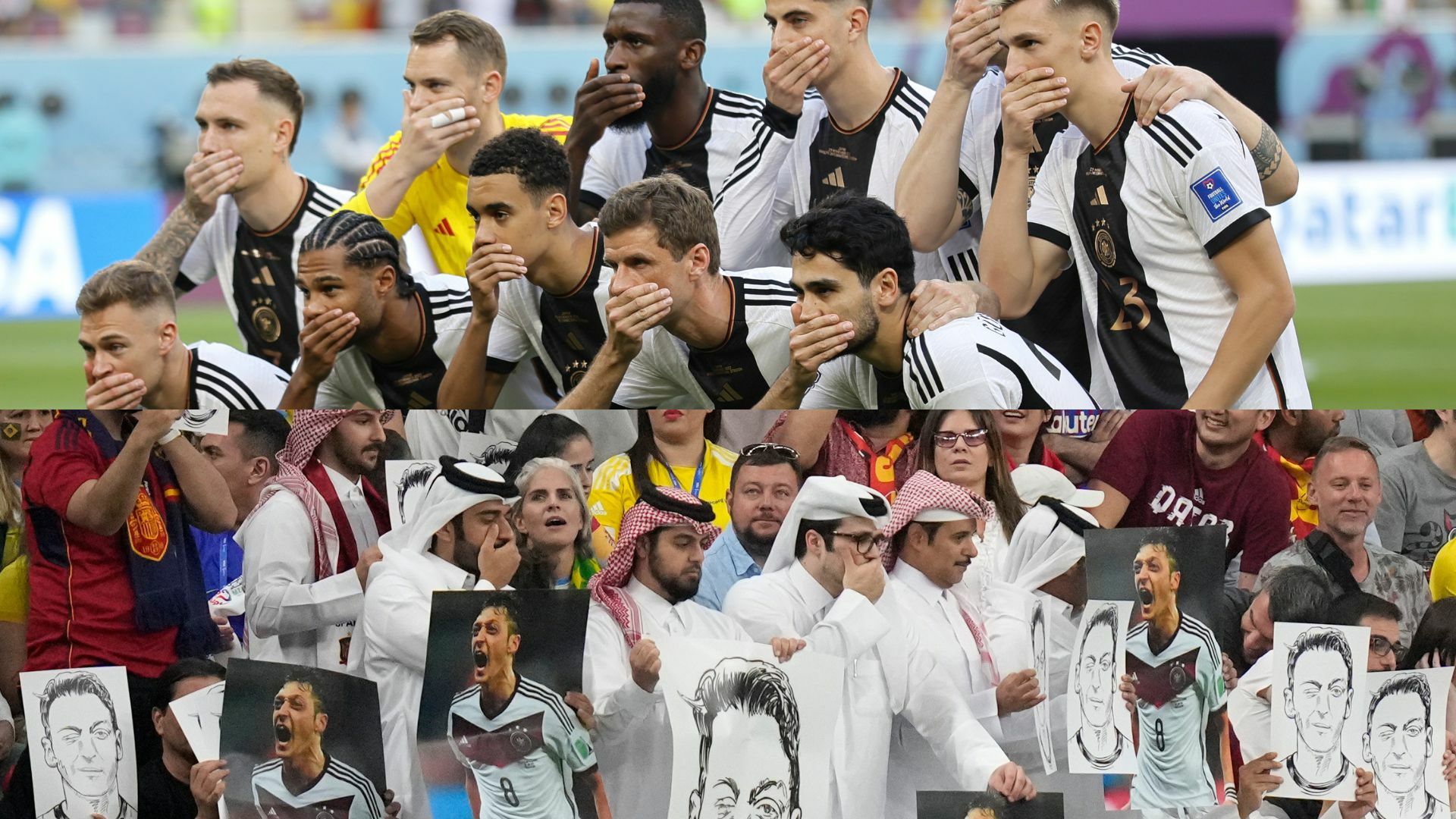 Protesta de Alemania recibe respuesta con fotos en la tribuna de Mesut Özil