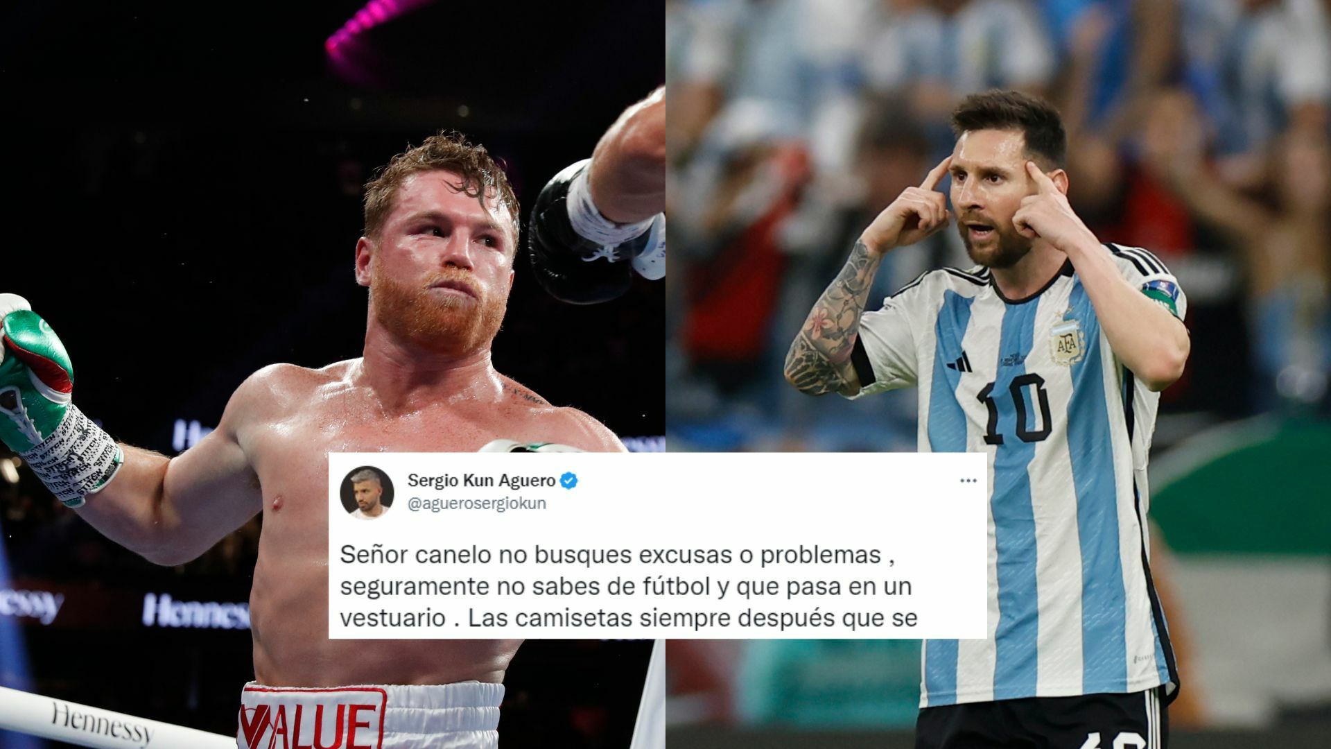 Sergio 'Kun' Agüero sale en defensa de Messi tras publicación de 'Canelo' Álvarez