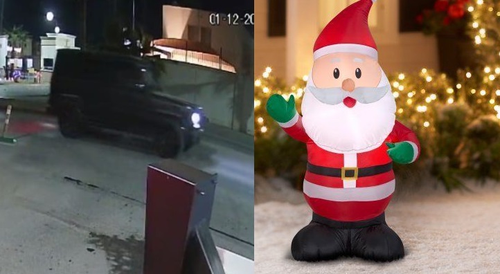 VIRAL: Denuncian robo de un inflable navideño en camioneta de lujo en Torreón