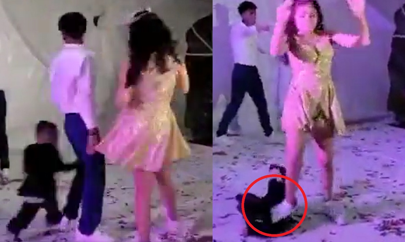 VIRAL: Niño se atraviesa en baile de quinceañera y termina pisoteado