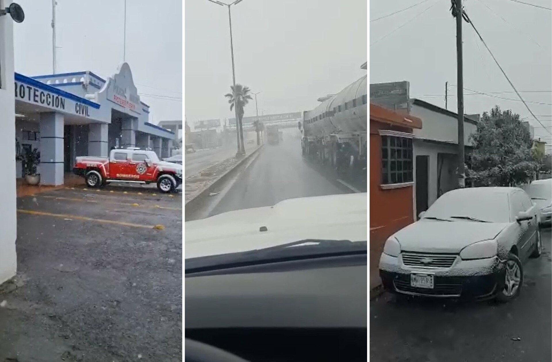 ¡Coahuila se pinta de blanco! Ramos Arizpe y Saltillo registran caída de aguanieve