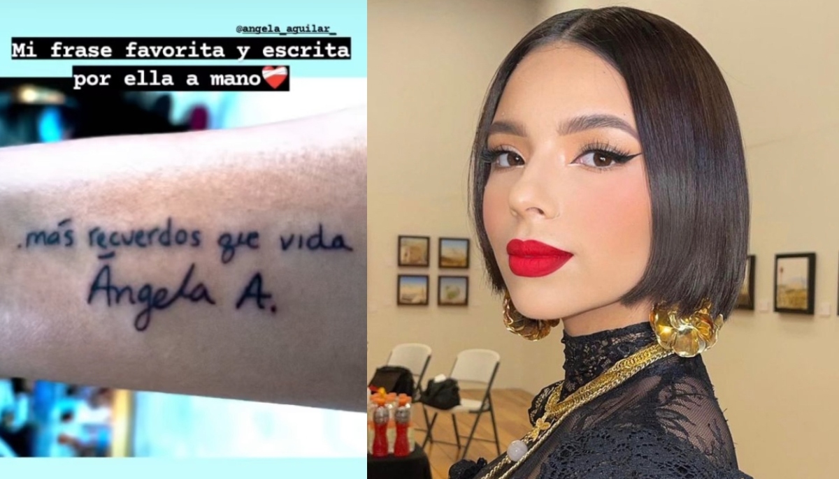 ¡Cómo Belinda! Ángela Aguilar presume tatuaje que una fan se hizo en su honor
