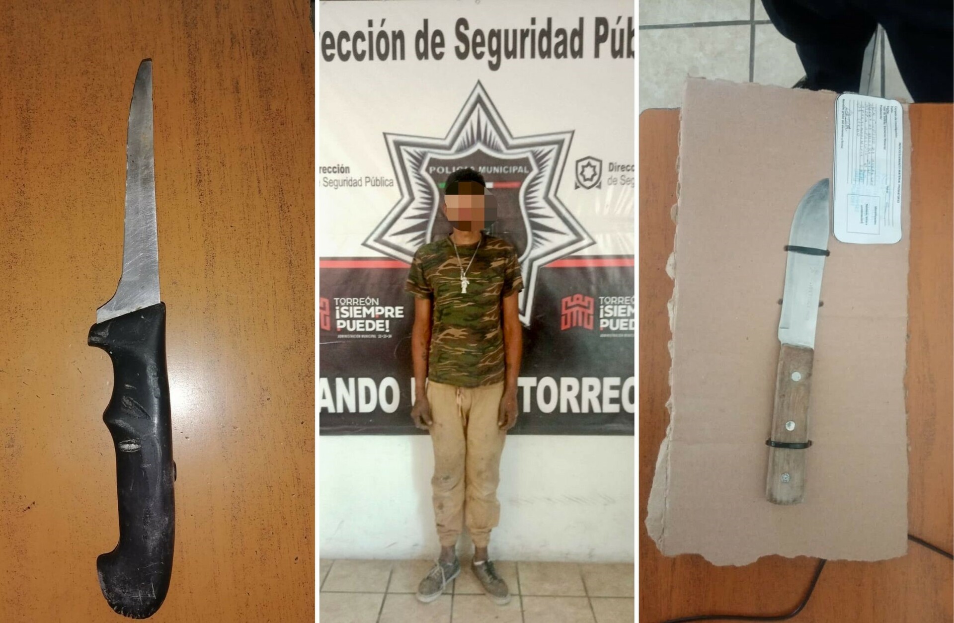 Se realizó la detención en Torreón de dos jóvenes a los que les aseguraron armas blancas; uno de ellos asaltó a una mujer. (EL SIGLO DE TORREÓN)