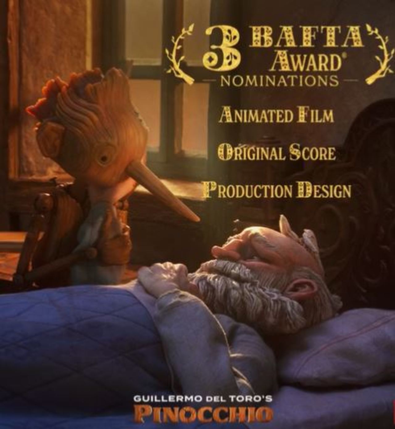 Nominaciones. Pinocchio compite como Mejor Animación, Mejor Banda Sonora y Mejor Diseño de Producción.