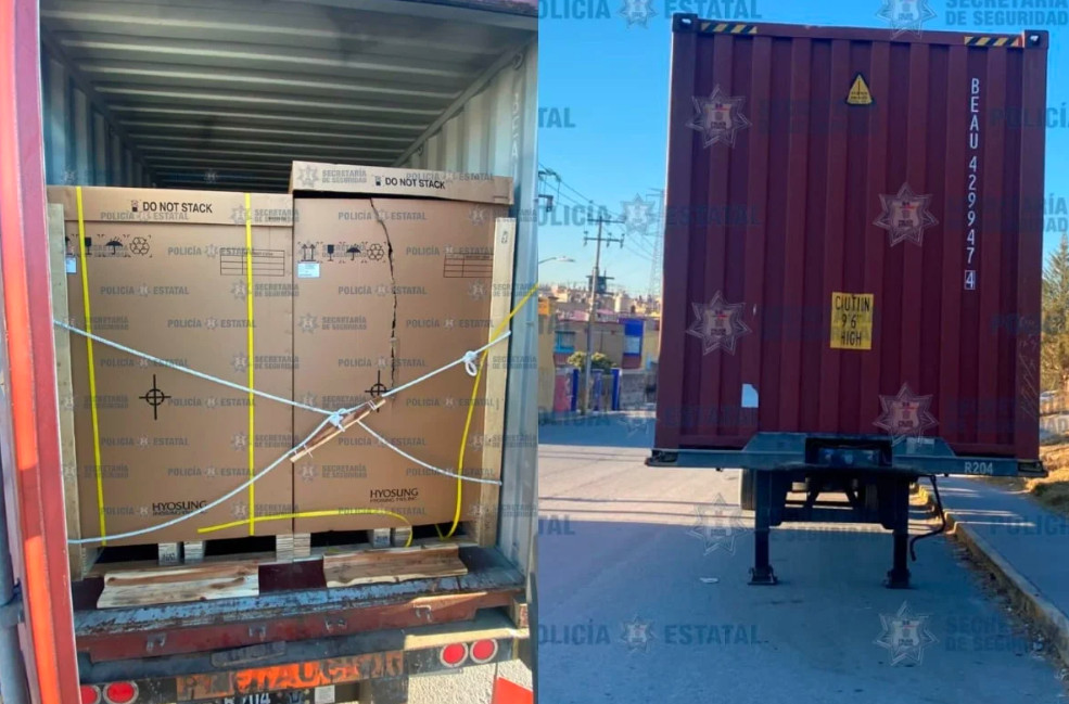 El contenedor y la mercancía fueron trasladados a la Agencia del Ministerio Público con sede en Atizapán de Zaragoza. (ESPECIAL)