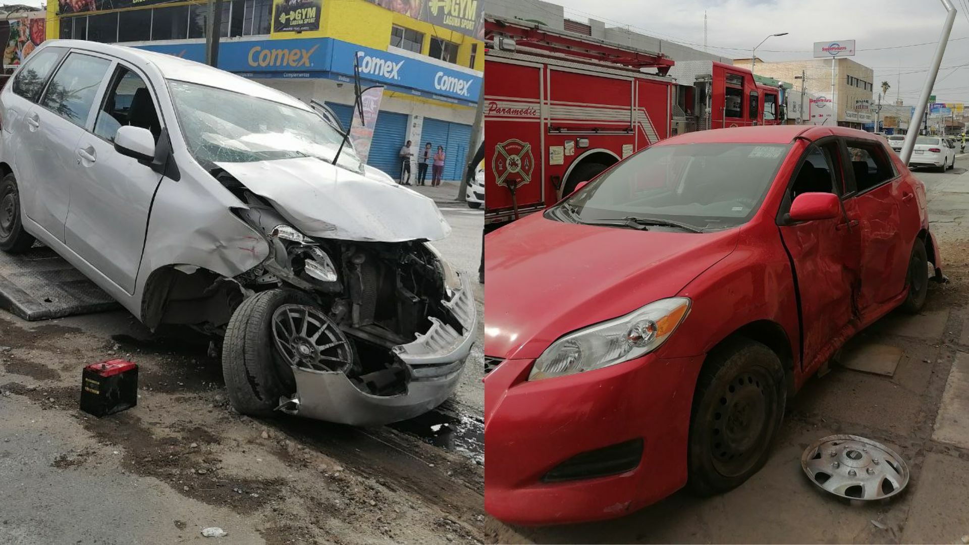 Se registra aparatoso choque en la zona Centro de Torreón; un conductor viajaba presuntamente ebrio