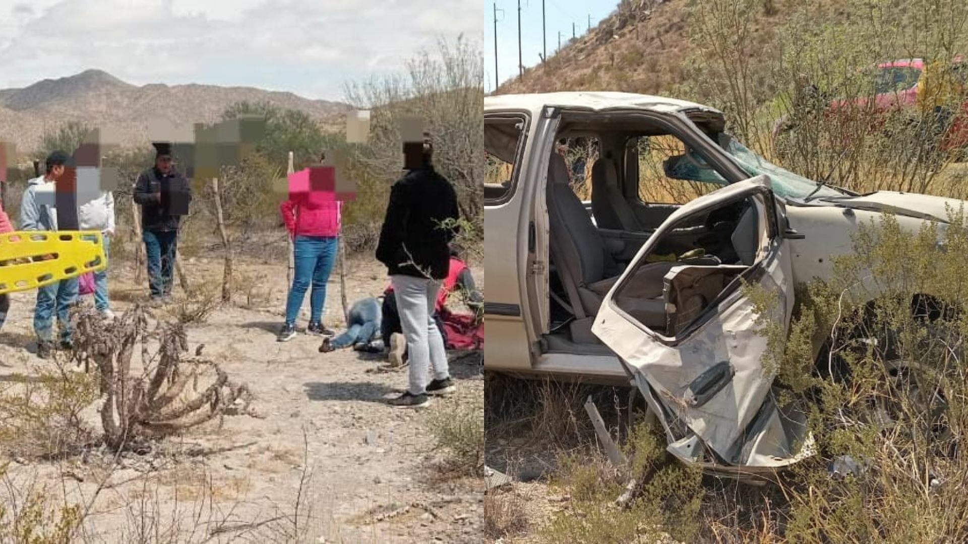 Vuelca camioneta con familia a bordo en Mapimí; hay tres lesionados