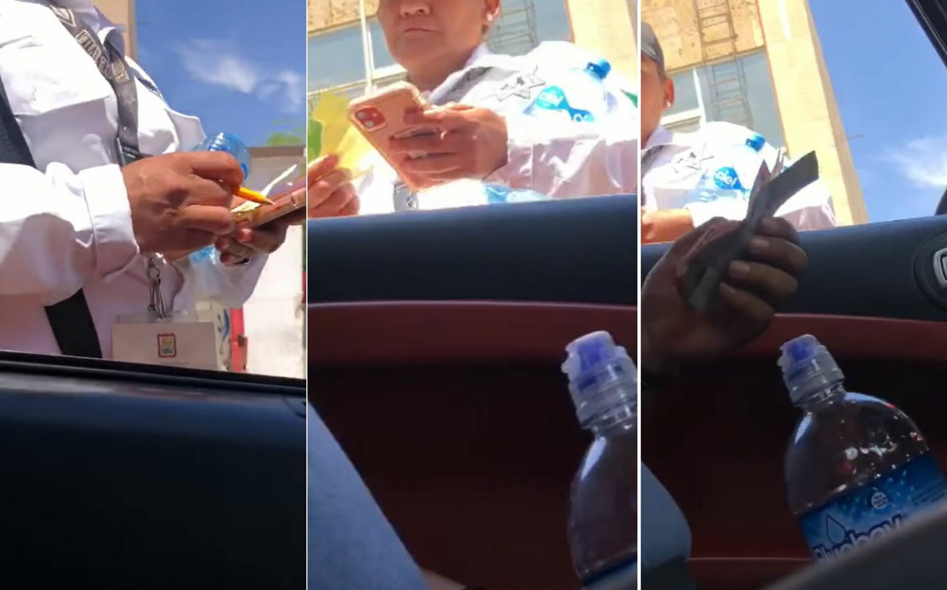Comenzó a circular un video en el que un conductor exhibe a dos agentes de Tránsito y Movilidad Urbana que le solicitaron la cantidad de 500 pesos a cambio de no multarlo. (ESPECIAL)