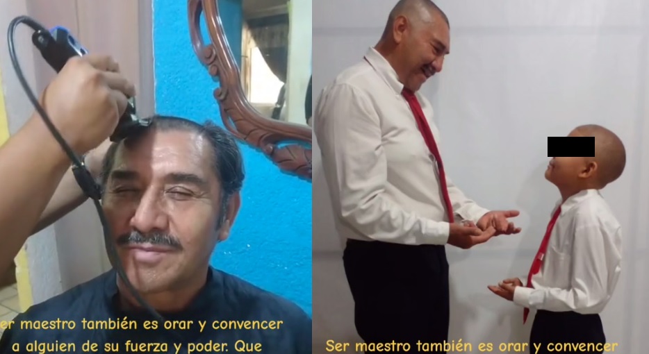 Profesor de Torreón se rapa para solidarizarse con su alumno que padece cáncer 
