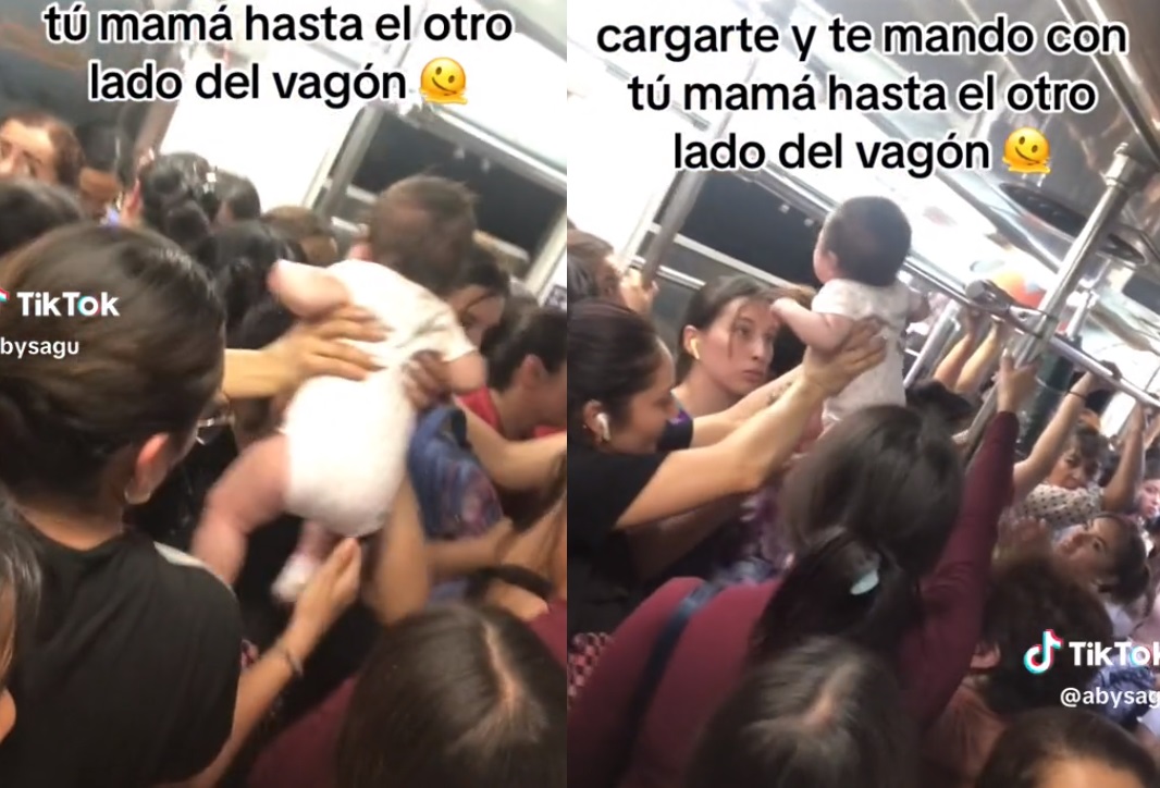 Pasan a bebé de mano en mano en el Metro de la CDMX y se vuelve viral 