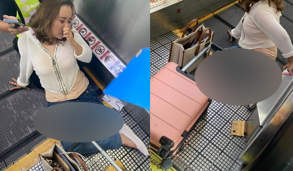 Mujer pierde parte de su pierna al atorarse en banda de aeropuerto 