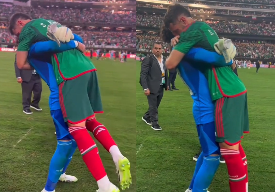Guillermo Ochoa y Santiago Giménez protagonizan conmovedor abrazo tras ganar la Copa Oro 