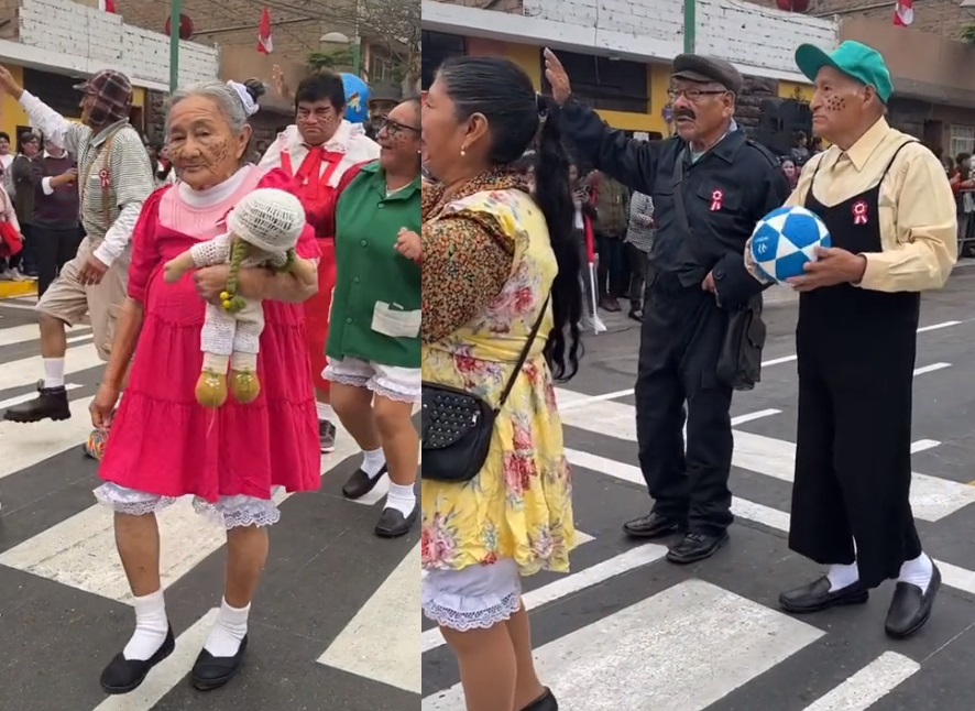 Abuelitos protagonizan desfile vestidos como personajes de El Chavo del 8 