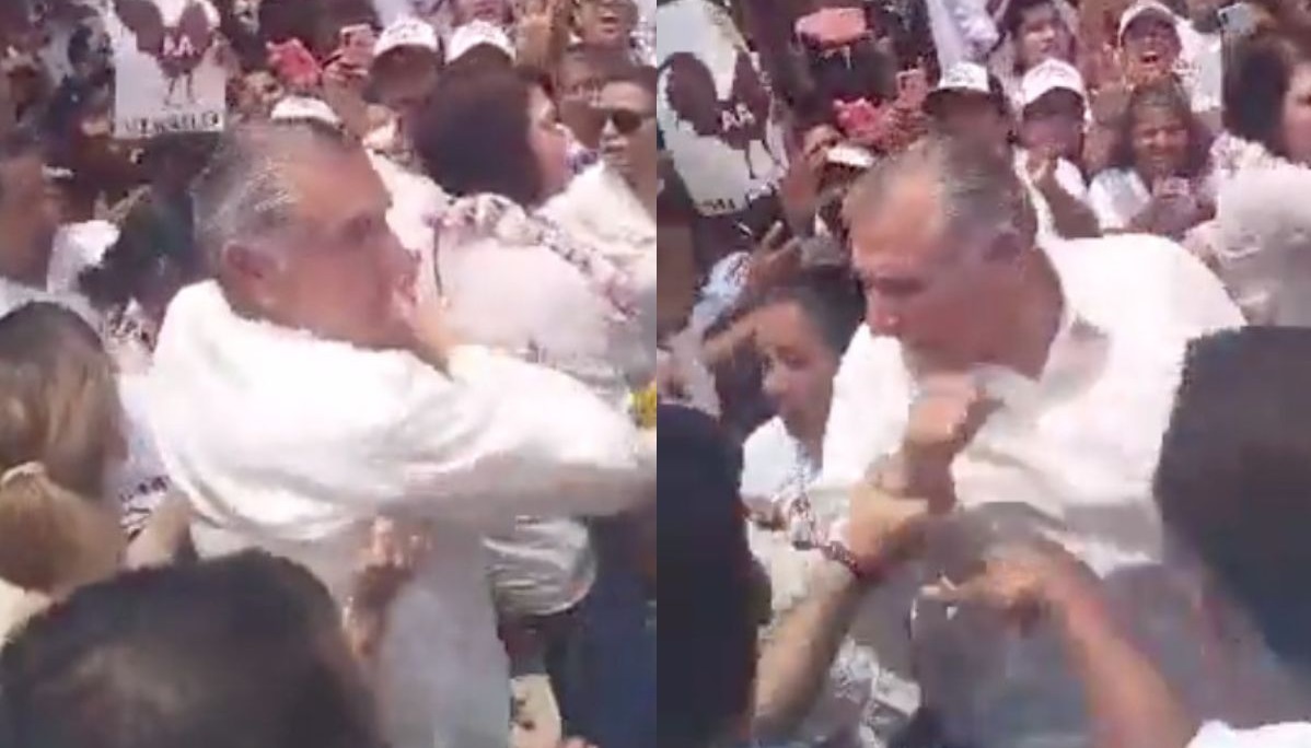 VIDEO: Adán Augusto le propina un codazo a diputada durante evento en Tabasco