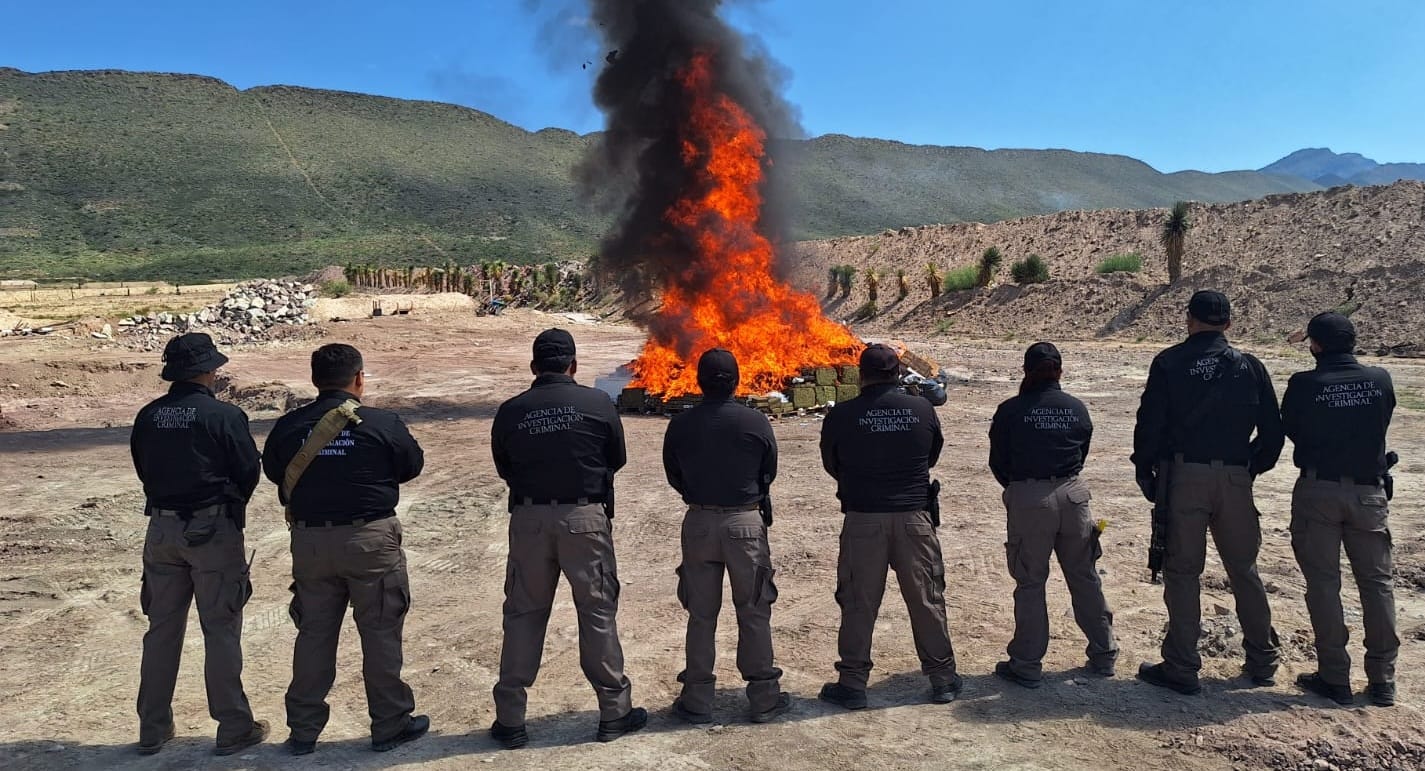 Incineran en Coahuila más de 400 kilos de droga