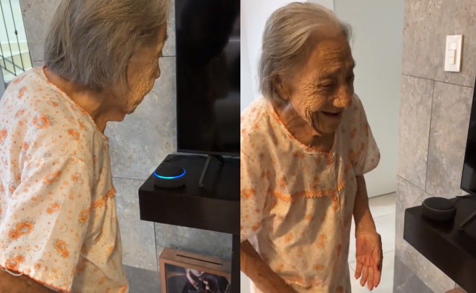 Abuelita enternece a la red con su reacción al pedirle canción a 'Alexa' y se vuelve viral 