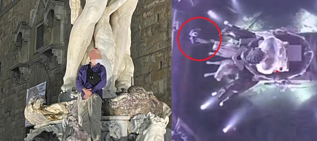 Turista intenta tomarse una selfi en el Neptuno de Florencia y causa daños por más de 90 mil pesos 