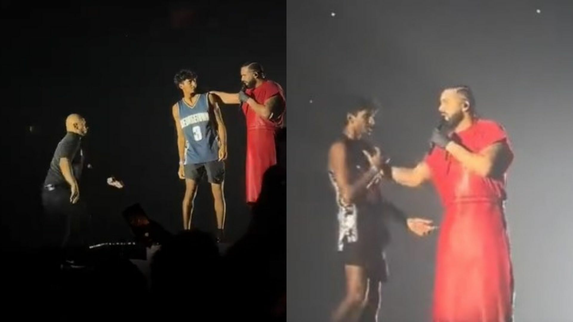 Drake se enoja con seguridad y empuja a fan que subió al escenario en pleno concierto