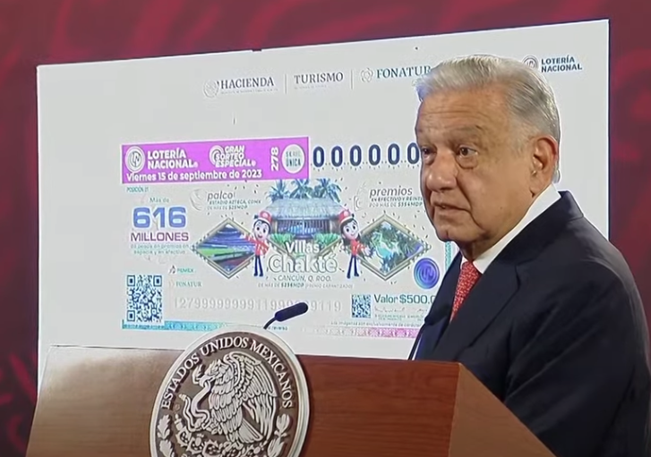 López Obrador invitó a todos los ciudadanos a participar en el Gran Sorteo Especial de la Lotería Nacional de este 15 de septiembre.