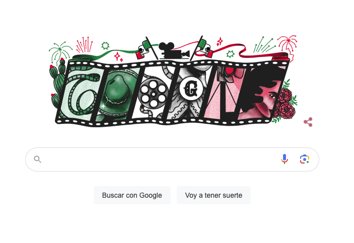 El doodle se compone de elementos alusivos a las festividades patrias.
