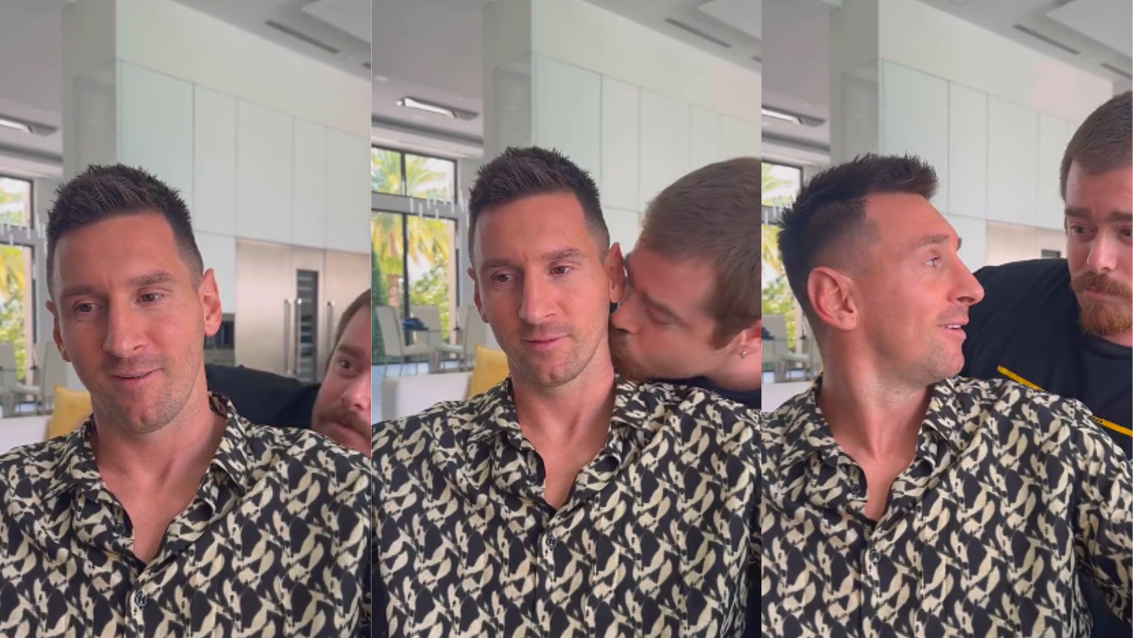 Lionel Messi recibe un beso de Miguel Granados y el momento se vuelve viral