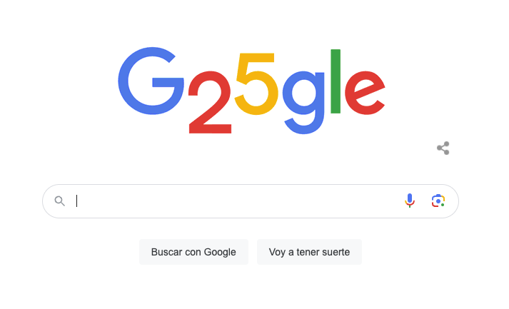 Este 27 de septiembre, el 'doodle' del motor de búsqueda más popular rinde homenaje a la evolución del logotipo de Google a lo largo de sus primeros 25 años.