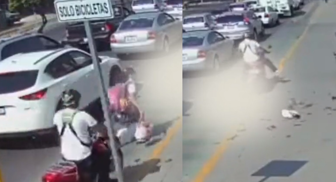 VIDEO: Menor es atropellada por motociclista en ciclovía 