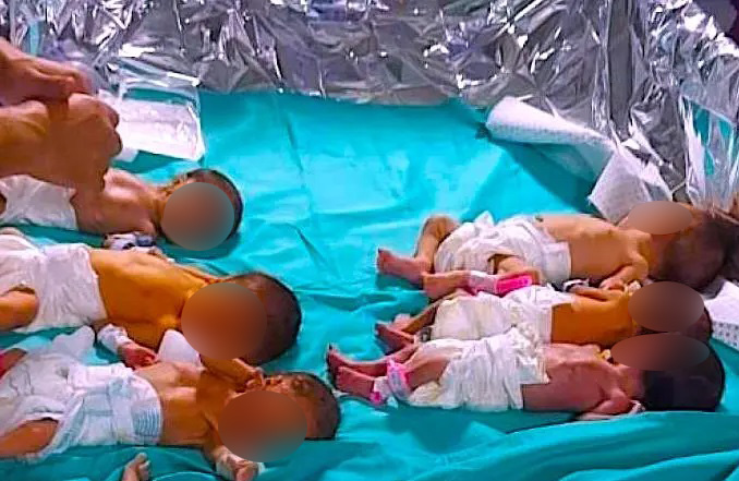Bebés prematuros son calentados con papel aluminio en hospital de Gaza 