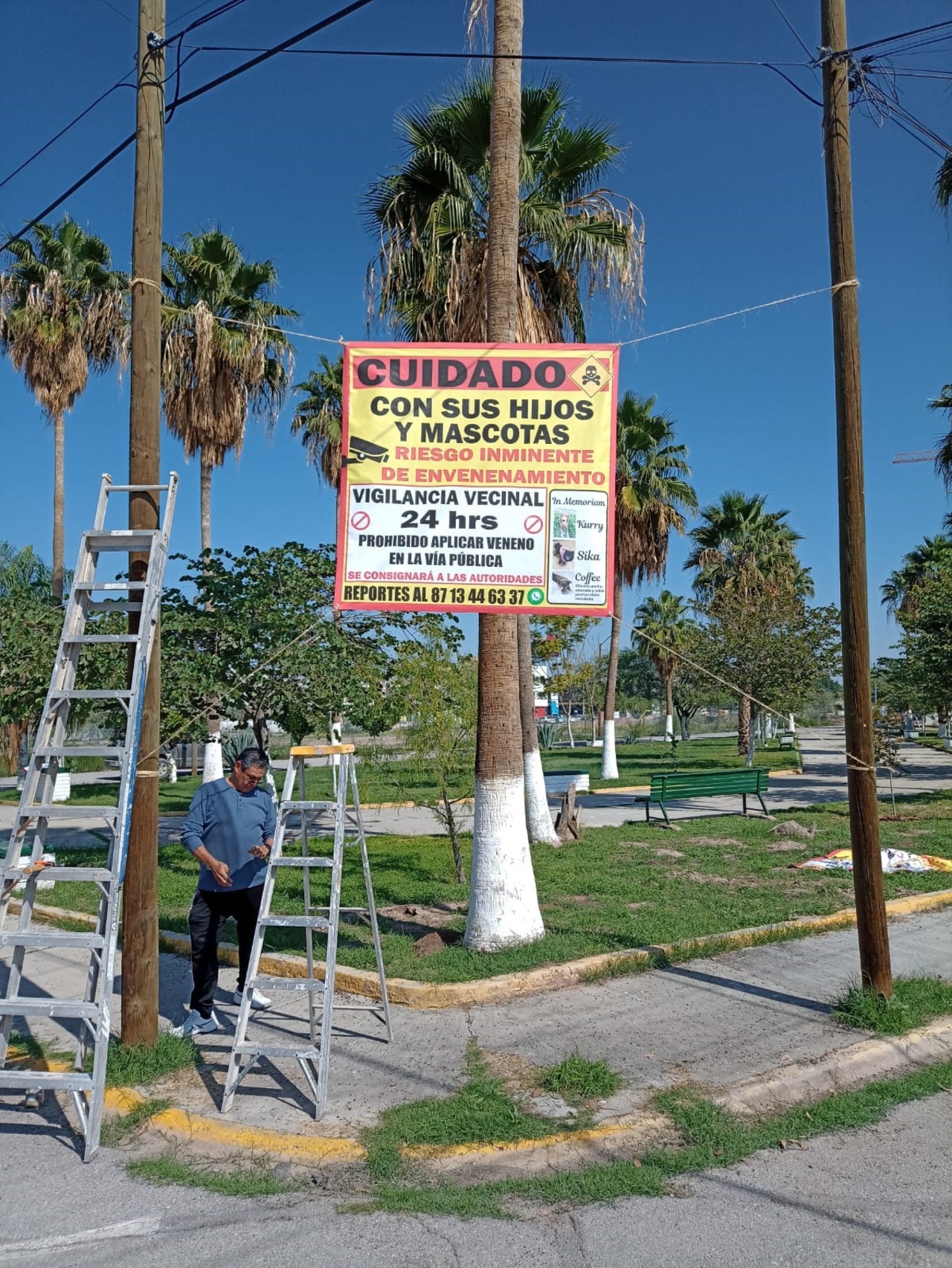 Los afectados empezaron a colocar letreros para advertir del problema a los colonos. (FERNANDO COMPEÁN / EL SIGLO DE TORREÓN)